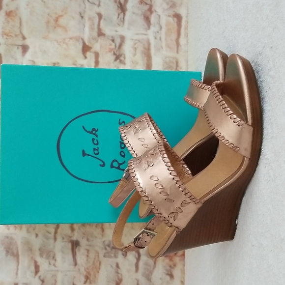 New Jack Rogers Vanessa Stacked Heel Wedge Sandals - Picture 1 of 9